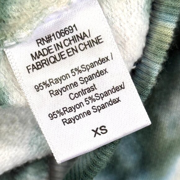 Young Fabulous And Broke Tie Dye Pull Over Oversized Sweatshirt Womens XS Green - Picture 6 of 6